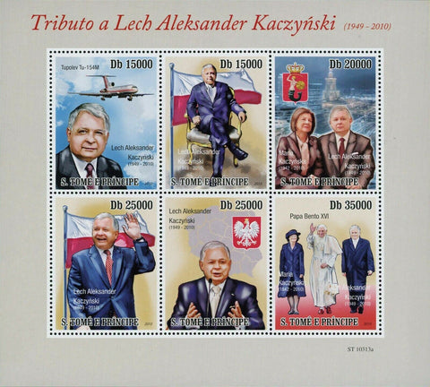 Lech Kaczynski Stamp Maria Kaczynska Pope Benedict S/S MNH #4564-4569