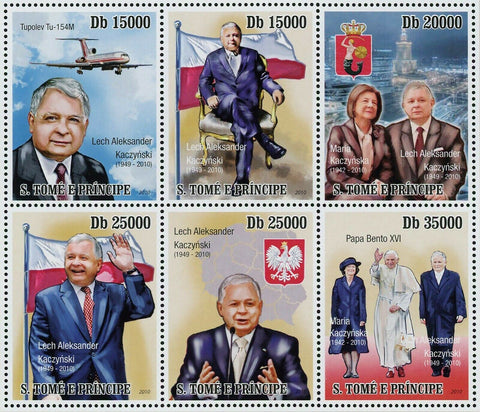 Lech Kaczynski Stamp Maria Kaczynska Pope Benedict S/S MNH #4564-4569