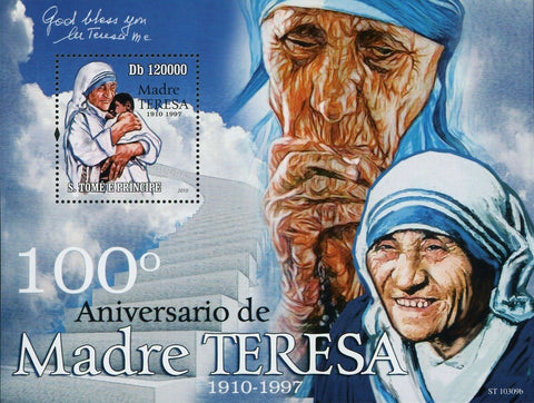 Mother Teresa Stamp Historical Figure Famous Woman S/S MNH #4556 / Bl.781
