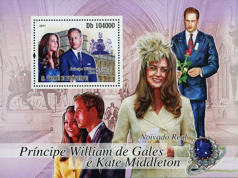 Royal Wedding Stamp Prince William of Wales Kate Middleton S/S MNH #4804 /Bl.817