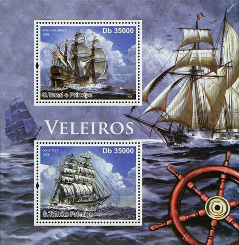 Sailing Ships Stamp Gorch Fock Adler von Lubeck S/S MNH #4812-4813 / Bl.819