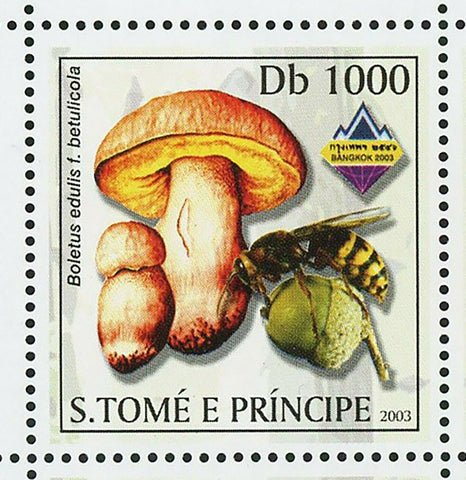 Mushrooms & Bees Stamp Boletus Luridus Boletus Impolitus S/S MNH #2001-2006