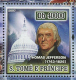 3rd American President Stamp Thomas Jefferson Sail Ship S/S MNH #2955 / Bl.580