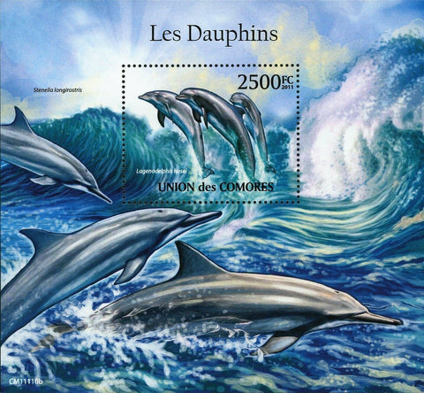 Dolphins Stamp Stenella Longirostris Lagenodelphis Hosel S/S MNH #3078 / Bl.635