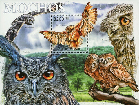 Owls Stamp Tyto Alba Megascops Asio Ketupa Ketupu S/S MNH #3038 / Bl.625