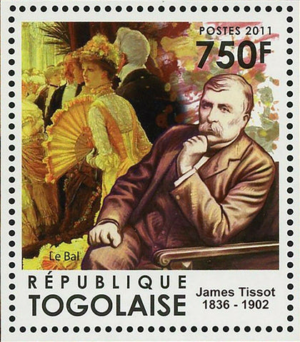 James Tissot Stamp Le Bal Deux Soeurs Autoportrait S/S MNH #4014-4017