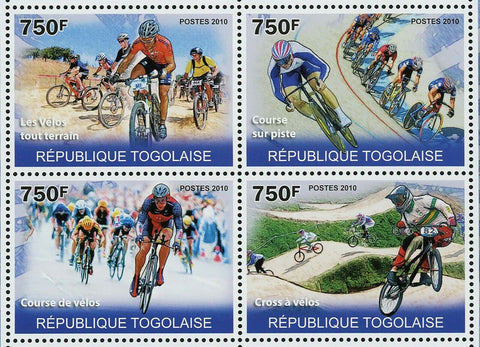 The Cycling Sport Stamp Mountains Bikes Racing Track Cross S/S MNH #3639-3642