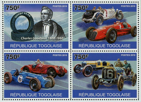 Charles Goodyear Stamp Cars Automobile Souvenir Sheet MNH #3784-3787