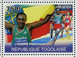 Athletics Stamp Fabiana Murer Dayron Robles Derese Mekonnen S/S MNH #3674-3677