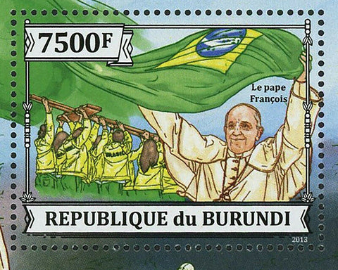 Pope Francis Stamp Visit To Brazil Vatican Catholic Church S/S MNH #3307 /Bl.385