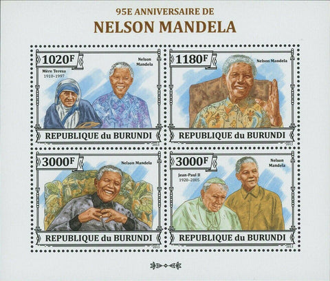 Nelson Mandela Stamp Mother Teresa Pope John Paul II S/S MNH #3273-3276