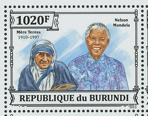 Nelson Mandela Stamp Mother Teresa Pope John Paul II S/S MNH #3273-3276