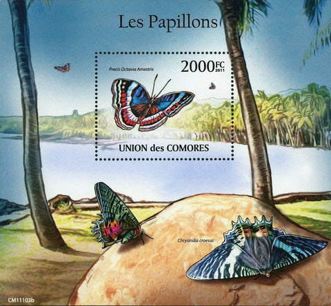 Butterflies Precis Octavia Amestris Crysiridiria Croesus S/S MNH #2991 / Bl.618