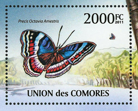 Butterflies Precis Octavia Amestris Crysiridiria Croesus S/S MNH #2991 / Bl.618