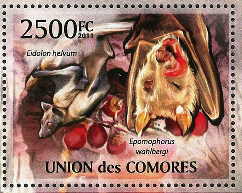 Bats Stamp Rhinolophus Ferrumequinum Epomophorus S/S MNH #3075 / Bl.632