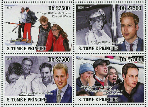 Royal Engagement Stamp Prince William of Wales and Kate Middleton S/S MNH