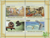 Owls Stamp Bird Tyto Alba Surnia Ulula Bubo Scandiacus S/S MNH #3894-3897