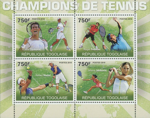 Tennis Stamp Novak Djokovic Roger Federer Rafael Nadal Jankovic S/S MNH