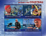 Jacques-Yves Cousteau Stamp Marine Fauna Orcinus Orca S/S MNH #3524-3527