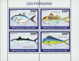 Fish Stamp Caranx Hippos Coryphaena Hippurus Marine Fauna S/S MNH #3414-3417