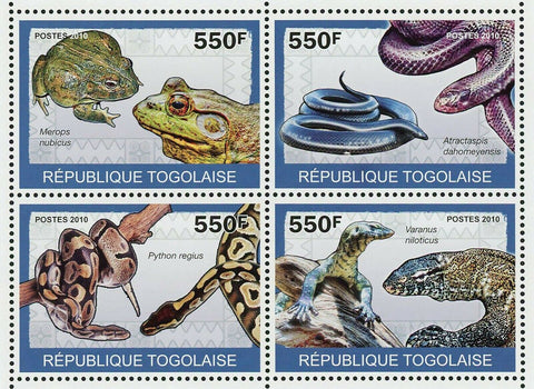 Reptiles Stamp Merops Nubicus Varanus Niloticus S/S MNH #3419-3422