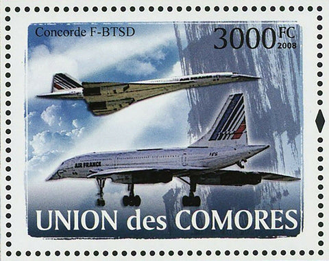 Concorde Stamp Airplane Airbus A 380 Concorde F-BTSD S/S MNH #1943 / Bl.447