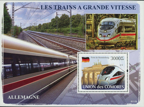 Trains Germany Stamp ICE Brandenburg Gate S/S MNH #1899 / Bl.439