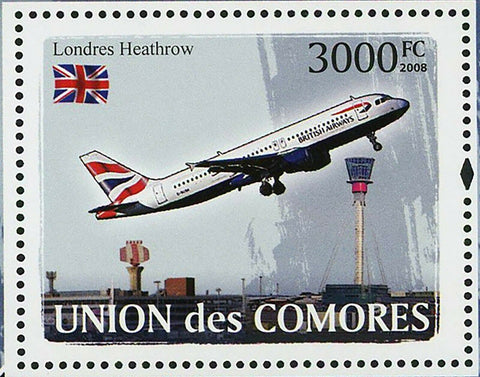 Top Airports Stamp Paris CDG London Heathrow Bangkok S/S MNH #1945 / Bl.449