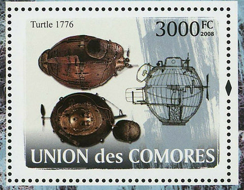 Submarines Stamp Turtle 1776 Octopus Vulgaris Marine Fauna S/S MNH #1923 /Bl.445