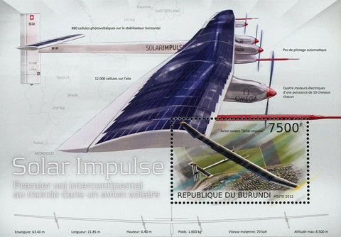 Electrical Transport Stamp Airplane Solar Impulse Souvenir Sheet MNH #2927