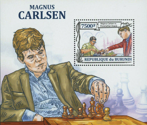 Magnus Carlsen Stamp Chess Viswanathan Anand Sport S/S MNH #3142 / Bl.352