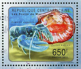 Seafood Stamp Homarus Gammarus Sepia Officinalis S/S MNH #2973-2976