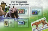 Endangered Animals Stamp WWF Panda Rhino Stamp on a Stamp S/S MNH #3083-3086