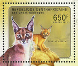 Wild Cats Stamp Felis Margarita Caracal Aurata Pardofelis S/S MNH #3037-3040