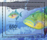 Tropical Fish Stamp Sphyraena Barracuda Naso Elegans S/S MNH #2998-3001