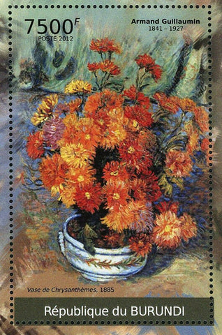 Paintings of Armand Guillaumin Stamp Chrysanthemum Vase S/S MNH #2387 / Bl.208