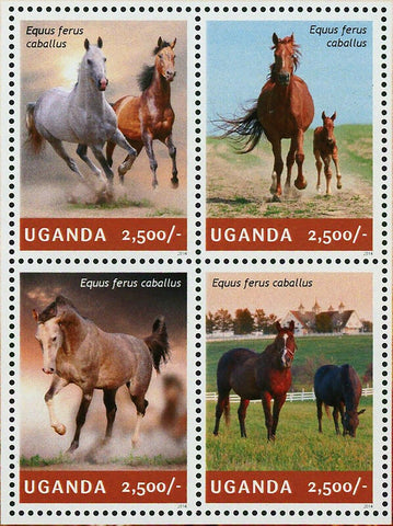 Horses Stamp Domestic Animals Pet Equus Ferus Caballus S/S MNH #3300-3303