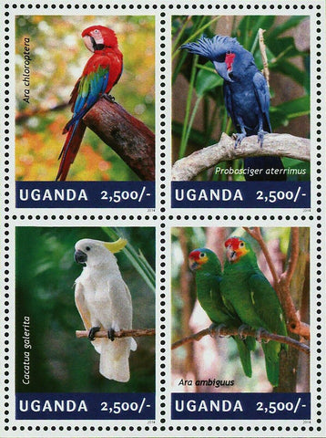 Parrots Stamp Psittacines Cacatua Galerita Ara Ambiguus S/S MNH #3265-3268