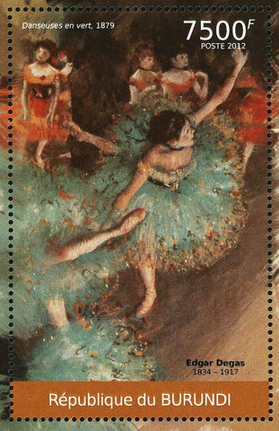 Paintings of Edgar Degas Stamp Danseuses En Vert S/S MNH #2383 / Bl.204