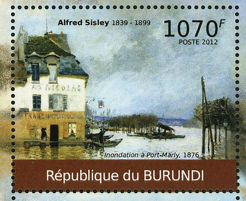 Paintings of Alfred Sisley Stamp Inondation A Port Mary S/S MNH #2323-2326