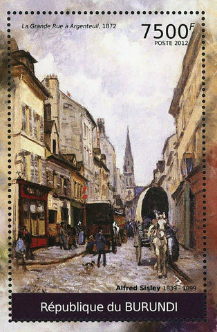 Paintings of Alfred Sisley Stamp La Grande Rue A Argenteuil S/S MNH #2377/Bl.198