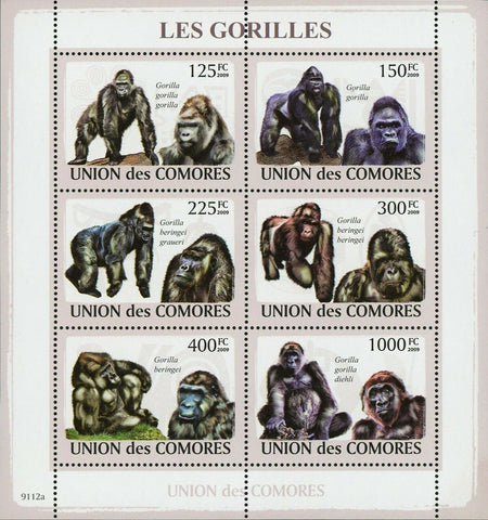 Gorillas Stamp Gorilla Beringei Graueri Diehli Souvenir Sheet MNH #2142-2147