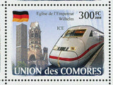 Trains Germany Stamp ICE Brandenburg Gate Wilhelm Church S/S MNH #1869-1874