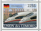 Trains Germany Stamp ICE Brandenburg Gate Wilhelm Church S/S MNH #1869-1874