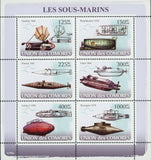 Submarines Stamp Nautilus 1800 Brandtaucher 1850 Pioneer 1861 S/S MNH #1910-1915