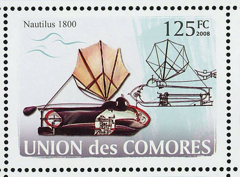 Submarines Stamp Nautilus 1800 Brandtaucher 1850 Pioneer 1861 S/S MNH #1910-1915