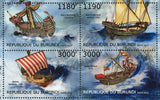 Medieval Ships Stamp Navire Normand Sandwich Ship S/S MNH #2858-2861