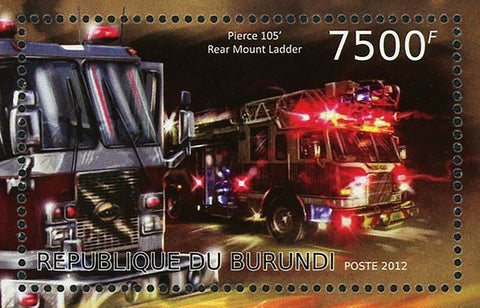 Fire Engines Stamp Firefighter Pierce 105 Rear Mount Ladder S/S MNH #2902/Bl.304