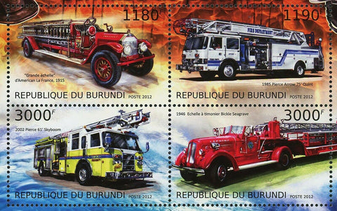 Fire Engines Stamp Firefighter Pierce 61 Skyboom Arrow S/S MNH #2898-2901