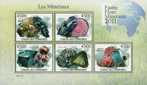 Minerals Stamp Fluorite Calcite Vivianite Rhodochrosite S/S MNH #2938-2943